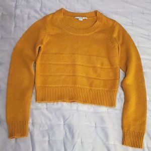 Yellow Knit Semi Crop Sweater- Small